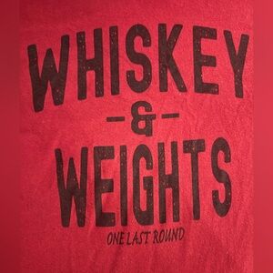 Dark Red “Whiskey & Weights” Short Sleeve Tee
